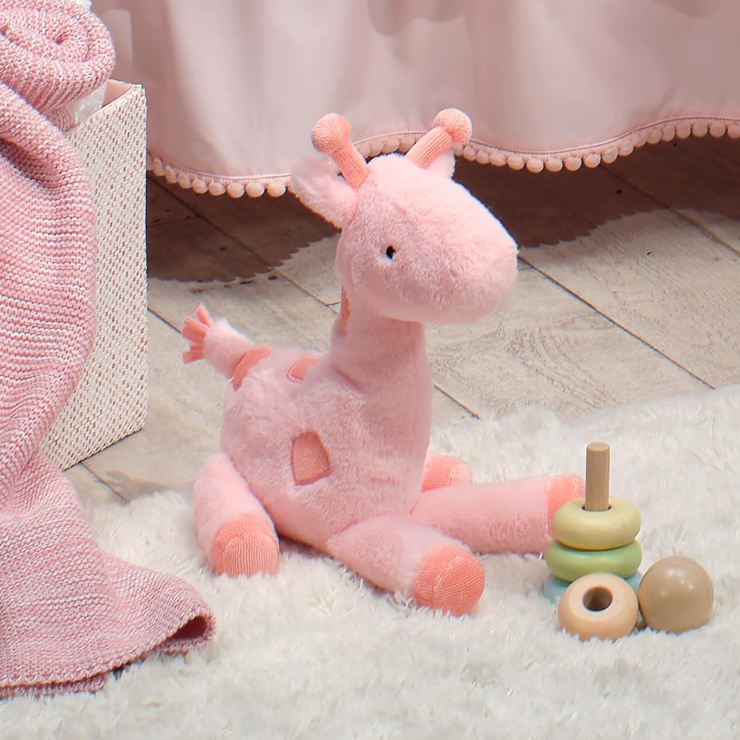 رفيق الاطفال ألعاب لينة ألعاب حيوانات قطيفة لوقت النوم الوردي الزرافة ألعاب محشوة ألعاب الزرافة المخصصة