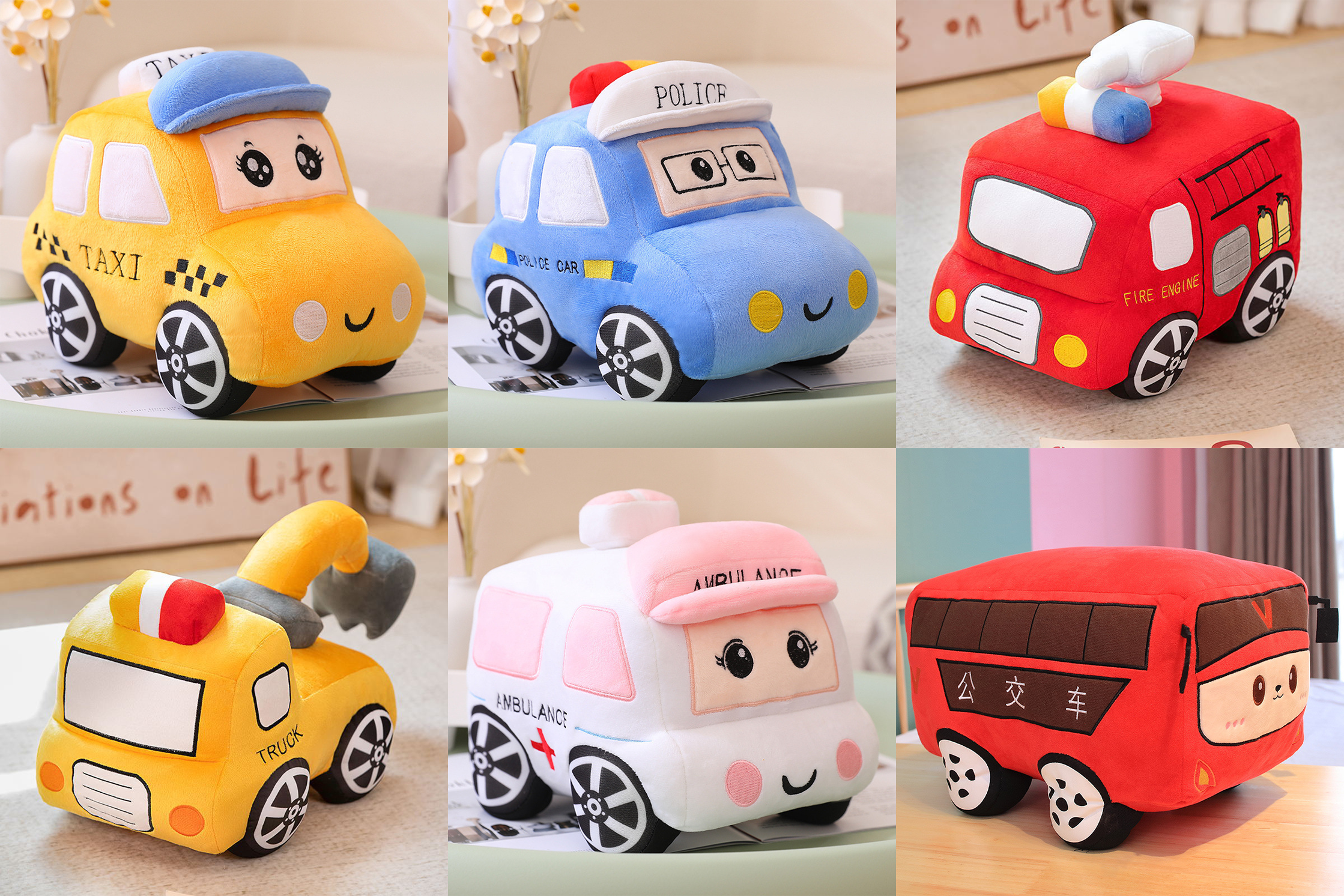 لعبة سيارة محشوة ناعمة محاكاة شاحنة ألعاب من نسيج مخملي دمية ألعاب قطيفة لطيفة ألعاب شاحنة محشوة